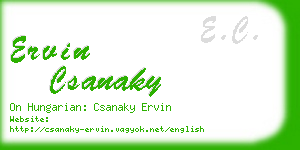 ervin csanaky business card